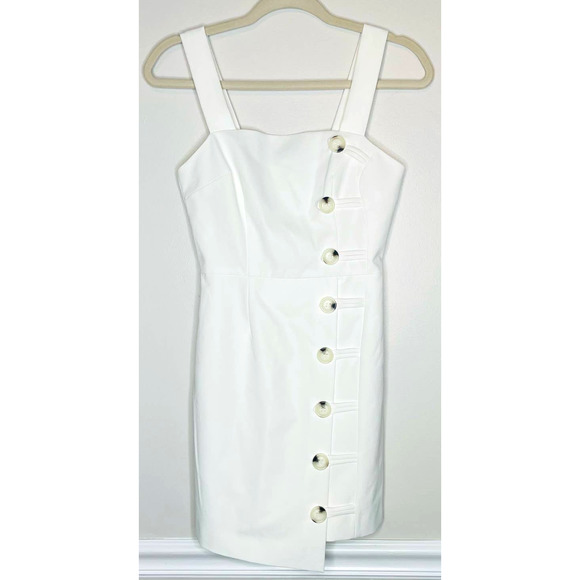 Finders Keepers Mini Dress Mila Ivory White Button-Front Sleeveless Retro XXS - Picture 2 of 6